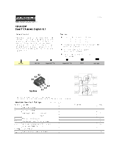 Fairchild Semiconductor fdg6304p  . Electronic Components Datasheets Active components Transistors Fairchild Semiconductor fdg6304p.pdf