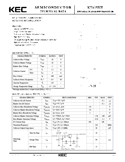 KEC kta1532t  . Electronic Components Datasheets Active components Transistors KEC kta1532t.pdf