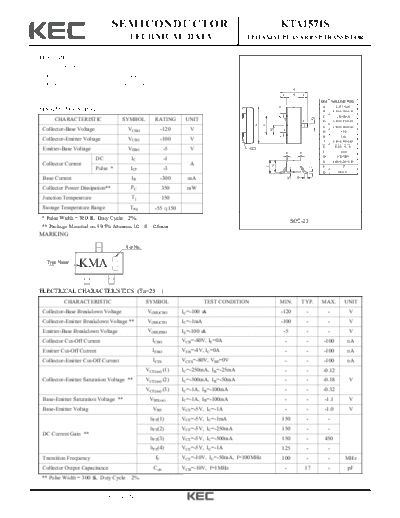 KEC kta1571s  . Electronic Components Datasheets Active components Transistors KEC kta1571s.pdf