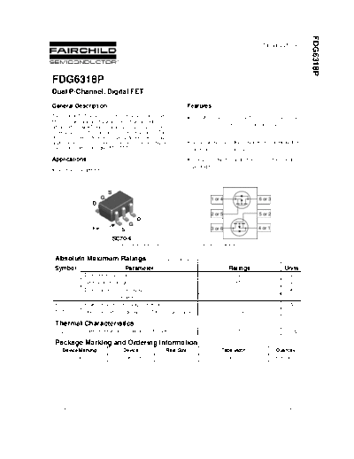 Fairchild Semiconductor fdg6318p  . Electronic Components Datasheets Active components Transistors Fairchild Semiconductor fdg6318p.pdf