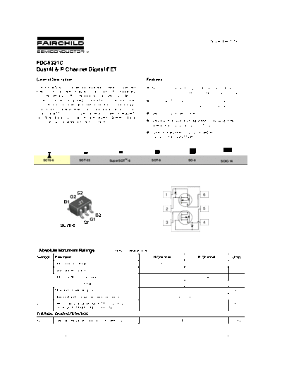 Fairchild Semiconductor fdg6321c  . Electronic Components Datasheets Active components Transistors Fairchild Semiconductor fdg6321c.pdf