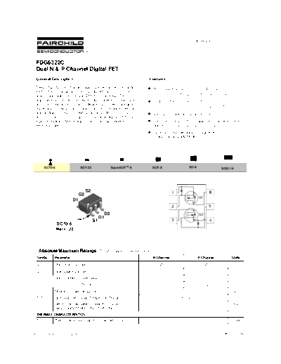 Fairchild Semiconductor fdg6322c  . Electronic Components Datasheets Active components Transistors Fairchild Semiconductor fdg6322c.pdf