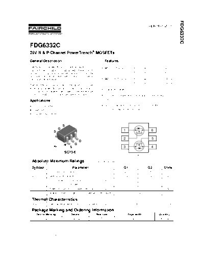 Fairchild Semiconductor fdg6332c  . Electronic Components Datasheets Active components Transistors Fairchild Semiconductor fdg6332c.pdf