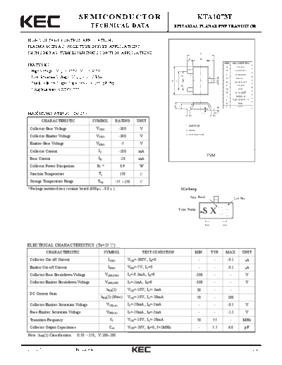 KEC kta1073t  . Electronic Components Datasheets Active components Transistors KEC kta1073t.pdf