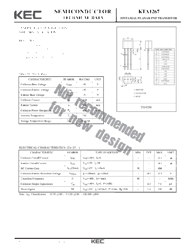 KEC kta1267  . Electronic Components Datasheets Active components Transistors KEC kta1267.pdf