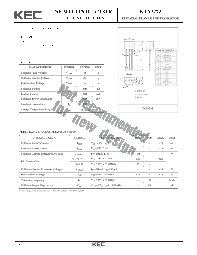 KEC kta1272  . Electronic Components Datasheets Active components Transistors KEC kta1272.pdf