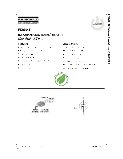 Fairchild Semiconductor fdi8441  . Electronic Components Datasheets Active components Transistors Fairchild Semiconductor fdi8441.pdf