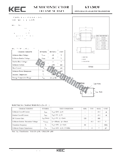 KEC kta2013f  . Electronic Components Datasheets Active components Transistors KEC kta2013f.pdf