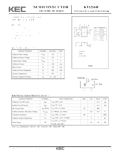KEC kta2014e  . Electronic Components Datasheets Active components Transistors KEC kta2014e.pdf