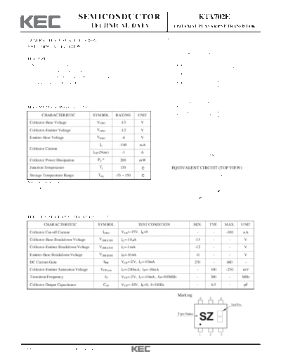 KEC kta702e  . Electronic Components Datasheets Active components Transistors KEC kta702e.pdf