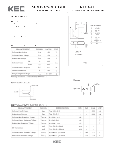 KEC ktb1234t  . Electronic Components Datasheets Active components Transistors KEC ktb1234t.pdf
