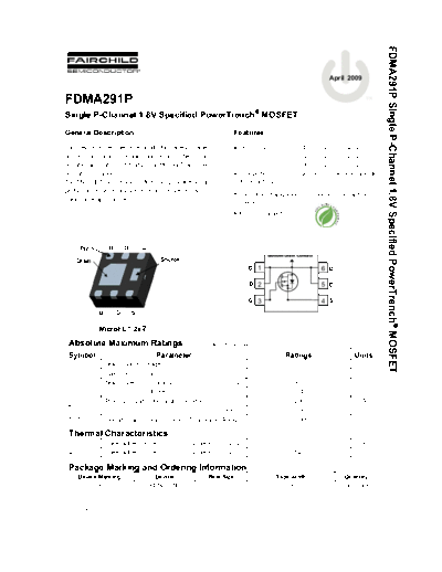 Fairchild Semiconductor fdma291p  . Electronic Components Datasheets Active components Transistors Fairchild Semiconductor fdma291p.pdf