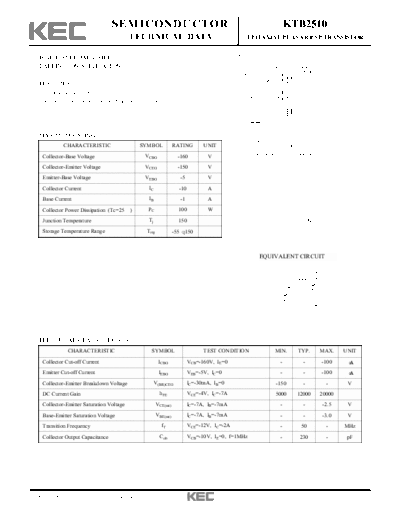 KEC ktb2510  . Electronic Components Datasheets Active components Transistors KEC ktb2510.pdf