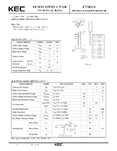 KEC ktb631k  . Electronic Components Datasheets Active components Transistors KEC ktb631k.pdf