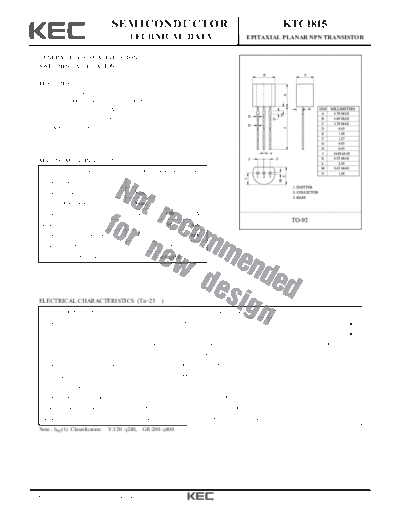 KEC ktc1815  . Electronic Components Datasheets Active components Transistors KEC ktc1815.pdf