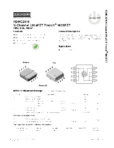 Fairchild Semiconductor fdmc2610  . Electronic Components Datasheets Active components Transistors Fairchild Semiconductor fdmc2610.pdf