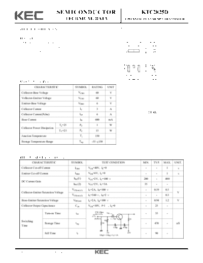 KEC ktc2825d  . Electronic Components Datasheets Active components Transistors KEC ktc2825d.pdf