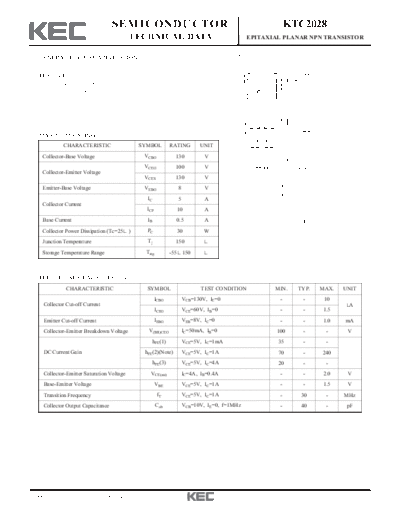 KEC ktc2028  . Electronic Components Datasheets Active components Transistors KEC ktc2028.pdf