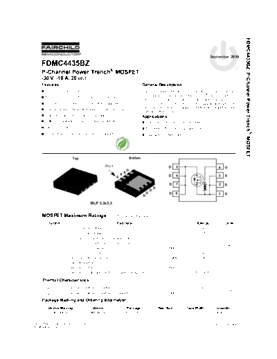 Fairchild Semiconductor fdmc4435bz  . Electronic Components Datasheets Active components Transistors Fairchild Semiconductor fdmc4435bz.pdf