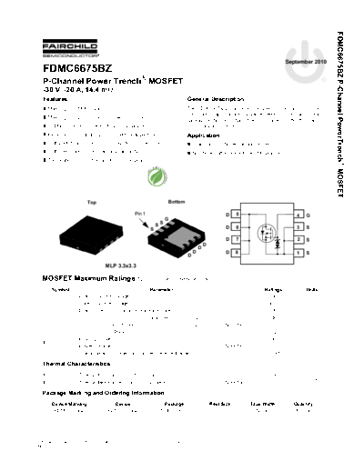 Fairchild Semiconductor fdmc6675bz  . Electronic Components Datasheets Active components Transistors Fairchild Semiconductor fdmc6675bz.pdf