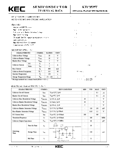 KEC ktc3535t  . Electronic Components Datasheets Active components Transistors KEC ktc3535t.pdf