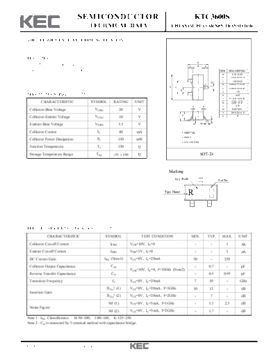 KEC ktc3600s  . Electronic Components Datasheets Active components Transistors KEC ktc3600s.pdf