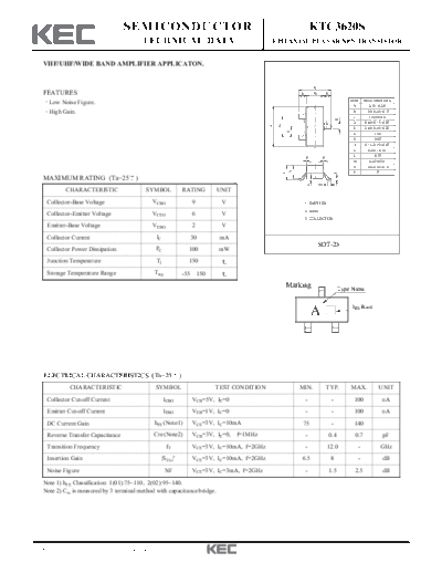 KEC ktc3620s  . Electronic Components Datasheets Active components Transistors KEC ktc3620s.pdf