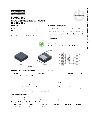 Fairchild Semiconductor fdmc7660  . Electronic Components Datasheets Active components Transistors Fairchild Semiconductor fdmc7660.pdf