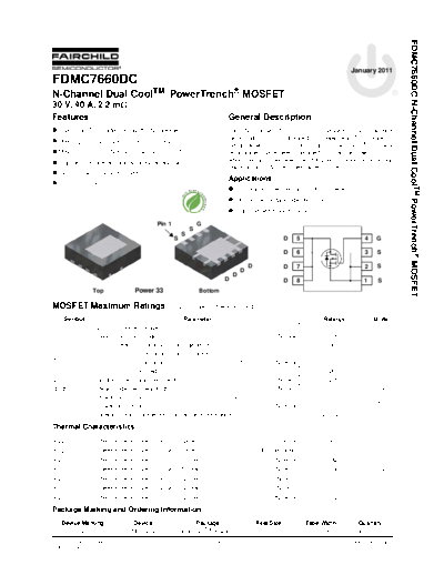 Fairchild Semiconductor fdmc7660dc  . Electronic Components Datasheets Active components Transistors Fairchild Semiconductor fdmc7660dc.pdf