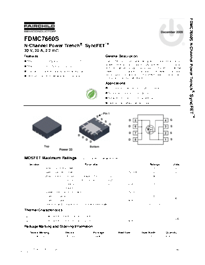 Fairchild Semiconductor fdmc7660s  . Electronic Components Datasheets Active components Transistors Fairchild Semiconductor fdmc7660s.pdf