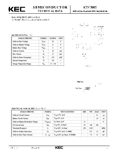 KEC ktc3882  . Electronic Components Datasheets Active components Transistors KEC ktc3882.pdf