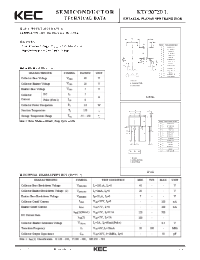 KEC ktc3072d l  . Electronic Components Datasheets Active components Transistors KEC ktc3072d_l.pdf