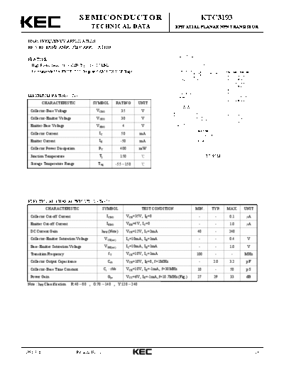 KEC ktc3193  . Electronic Components Datasheets Active components Transistors KEC ktc3193.pdf