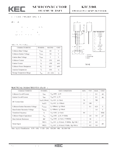 KEC ktc3198l  . Electronic Components Datasheets Active components Transistors KEC ktc3198l.pdf