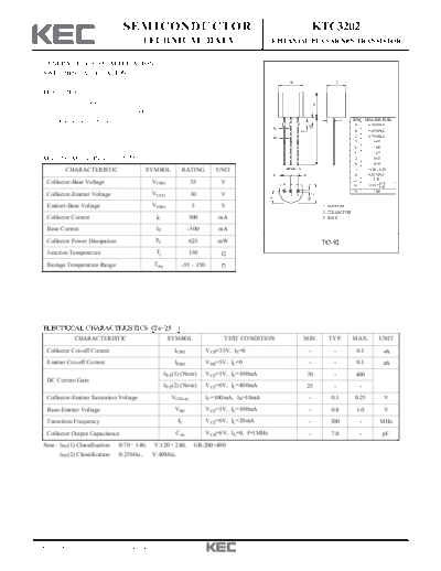 KEC ktc3202  . Electronic Components Datasheets Active components Transistors KEC ktc3202.pdf