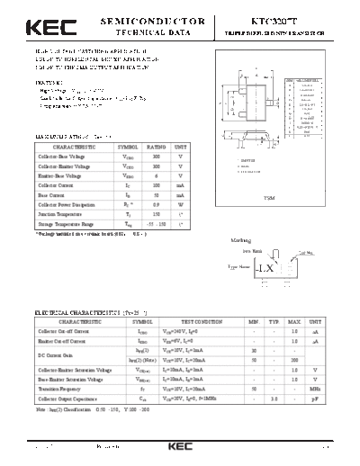 KEC ktc3207t  . Electronic Components Datasheets Active components Transistors KEC ktc3207t.pdf