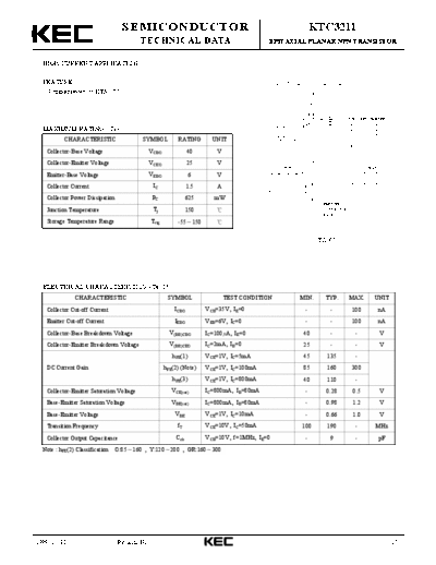 KEC ktc3211  . Electronic Components Datasheets Active components Transistors KEC ktc3211.pdf