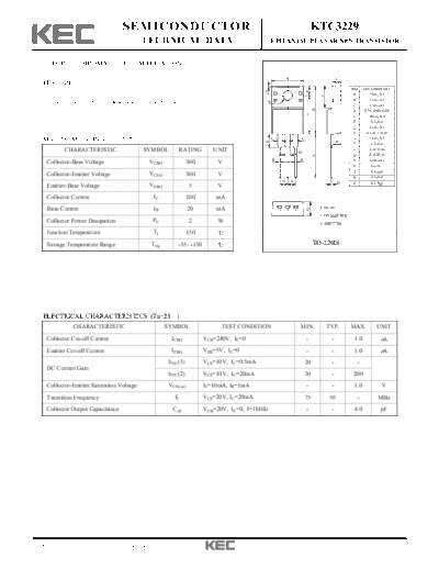 KEC ktc3229  . Electronic Components Datasheets Active components Transistors KEC ktc3229.pdf