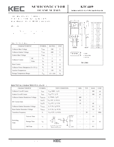 KEC ktc4419  . Electronic Components Datasheets Active components Transistors KEC ktc4419.pdf