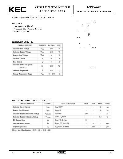 KEC ktc4468  . Electronic Components Datasheets Active components Transistors KEC ktc4468.pdf