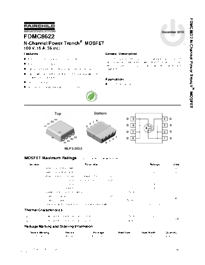 Fairchild Semiconductor fdmc8622  . Electronic Components Datasheets Active components Transistors Fairchild Semiconductor fdmc8622.pdf