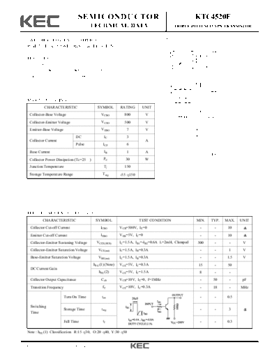 KEC ktc4520f  . Electronic Components Datasheets Active components Transistors KEC ktc4520f.pdf