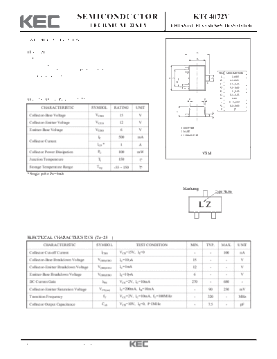 KEC ktc4072v  . Electronic Components Datasheets Active components Transistors KEC ktc4072v.pdf