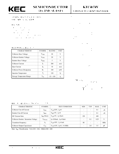 KEC ktc4074v  . Electronic Components Datasheets Active components Transistors KEC ktc4074v.pdf