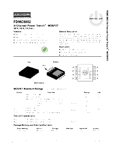 Fairchild Semiconductor fdmc8882  . Electronic Components Datasheets Active components Transistors Fairchild Semiconductor fdmc8882.pdf
