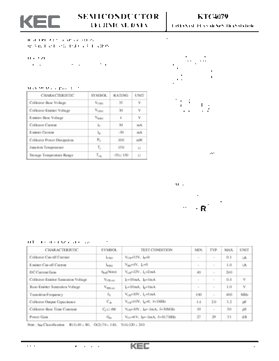 KEC ktc4079  . Electronic Components Datasheets Active components Transistors KEC ktc4079.pdf