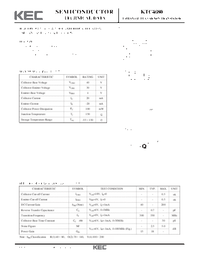 KEC ktc4080  . Electronic Components Datasheets Active components Transistors KEC ktc4080.pdf