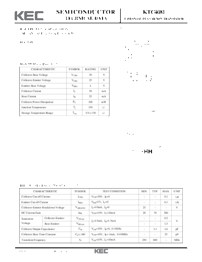 . Electronic Components Datasheets ktc4081  . Electronic Components Datasheets Active components Transistors KEC ktc4081.pdf