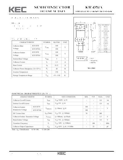 KEC ktc4370 a  . Electronic Components Datasheets Active components Transistors KEC ktc4370_a.pdf