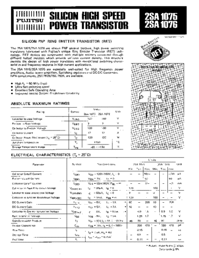 Fuji 2sa1075 2sa1076  . Electronic Components Datasheets Active components Transistors Fuji 2sa1075_2sa1076.pdf